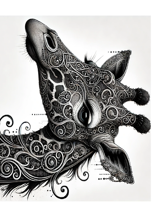 Sticker Sheet – Giraffe In Gothic Style Full Cat. No. 1247