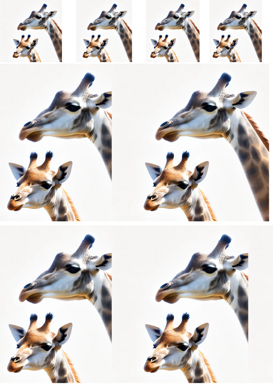Sticker Sheet Giraffe With Baby Giraffe Collage Cat. No. 1421